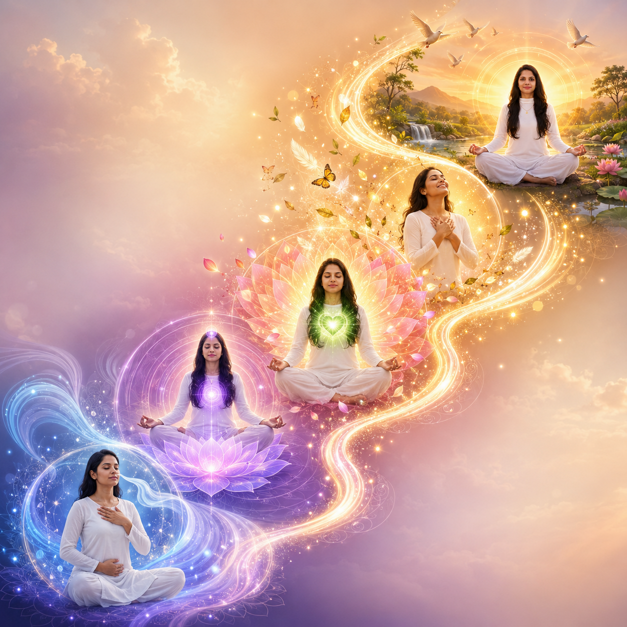The five-step PranaDhyaan path: breath, meditation, heart, gratitude, and conscious living